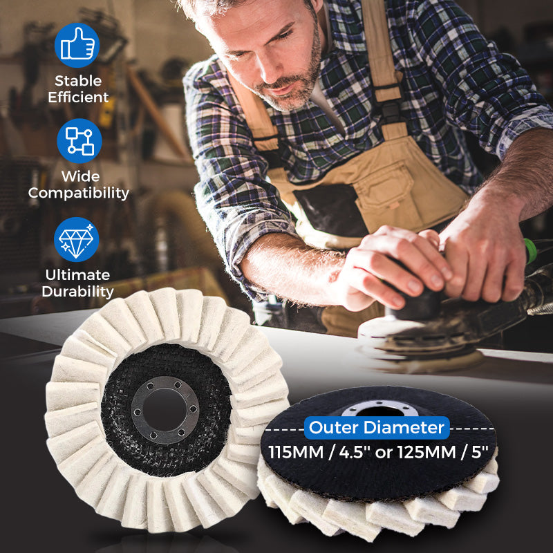 🧰BUY 2 GET 3 FREE🔧 Achieve A Mirror Finish –Wool Felt Flap Polishing Disc