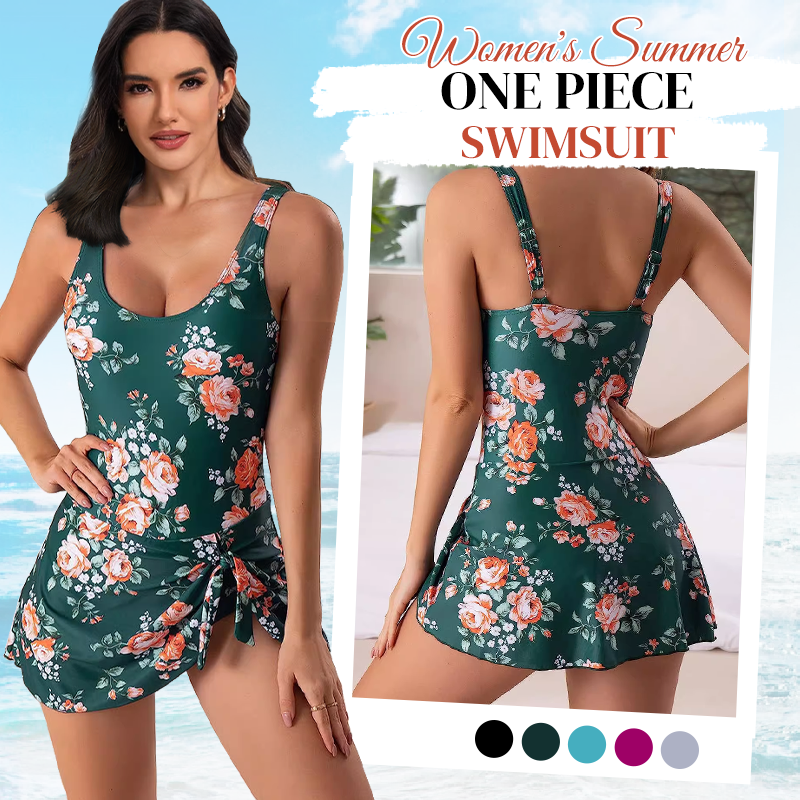 👙 50% OFF NOW!✨ Women's Tummy Control Tie Knot Swimsuit with Skirt – Full Coverage & Built-in Bra – Summer Essential 🌊