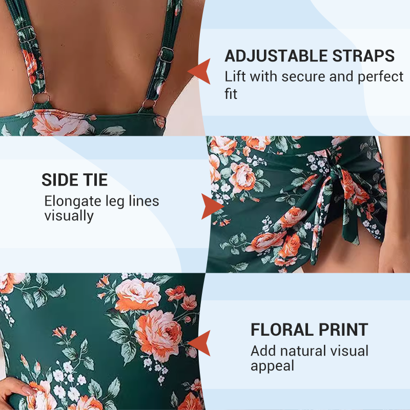 👙 50% OFF NOW!✨ Women's Tummy Control Tie Knot Swimsuit with Skirt – Full Coverage & Built-in Bra – Summer Essential 🌊
