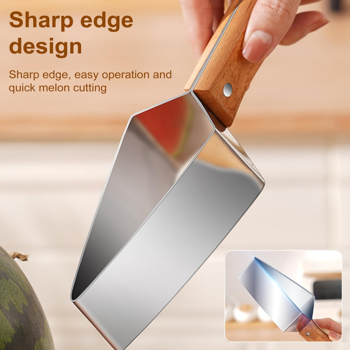 🥳2026 HOT SALE🥳💞50K+ SOLD!🍉🔒 50% OFF! Watermelon Slicer – No knife needed, no slipping. Triangle stainless steel blade cuts cleanly & safely. Perfect for arthritic hands. A kitchen blessing for seniors. ✨🧑‍🦳