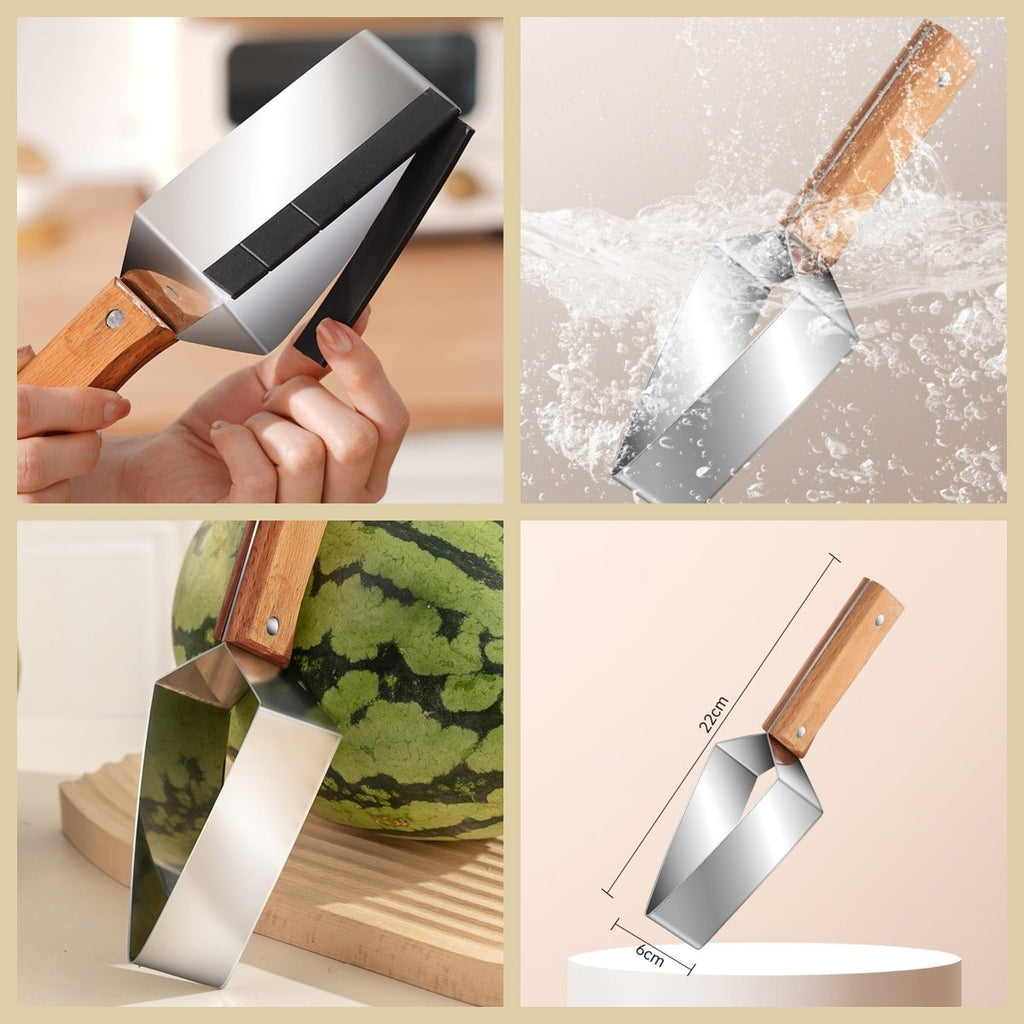 🥳2026 HOT SALE🥳💞50K+ SOLD!🍉🔒 50% OFF! Watermelon Slicer – No knife needed, no slipping. Triangle stainless steel blade cuts cleanly & safely. Perfect for arthritic hands. A kitchen blessing for seniors. ✨🧑‍🦳
