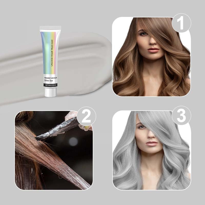 Last Day 49% OFF🎁2-in-1 Natural Essence Extract Silver Hair Dye
