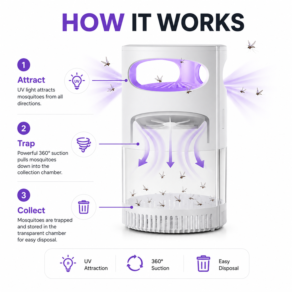 🦟 50% OFF! UV Mosquito Killer Lamp – quiet, USB, chemical-free. 50K+ sold! 🔇🌙