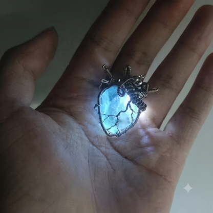 ✨New "Heartbeat" Statement Piece — Breathing Handmade Crystal Heart Necklace🫀