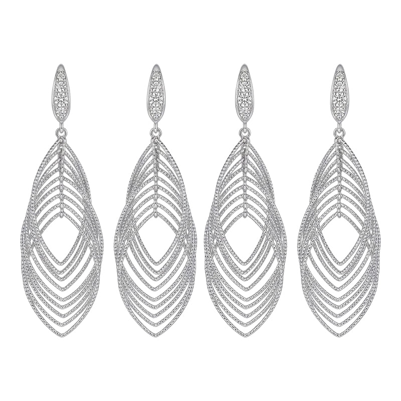 Layered Leaf Dangle Earrings for Women