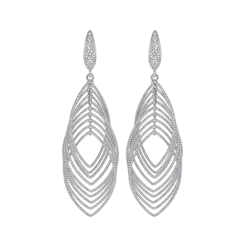 Layered Leaf Dangle Earrings for Women