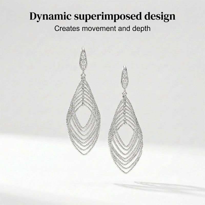 Layered Leaf Dangle Earrings for Women