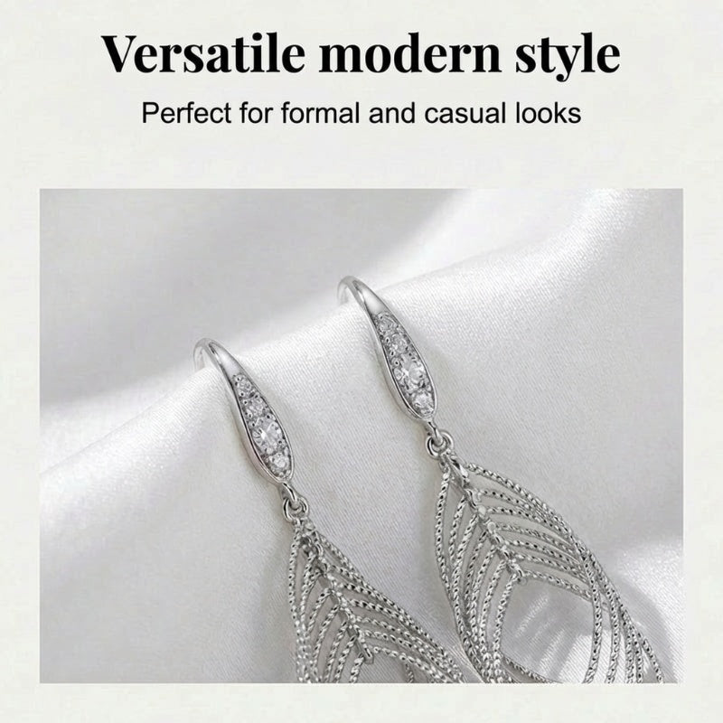 Layered Leaf Dangle Earrings for Women