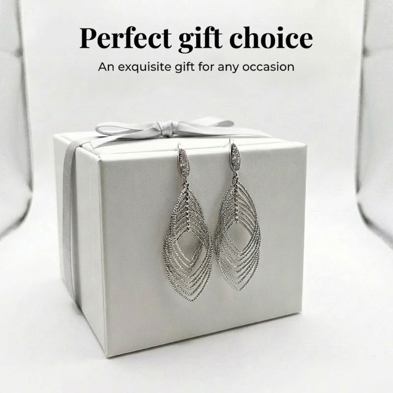 Layered Leaf Dangle Earrings for Women