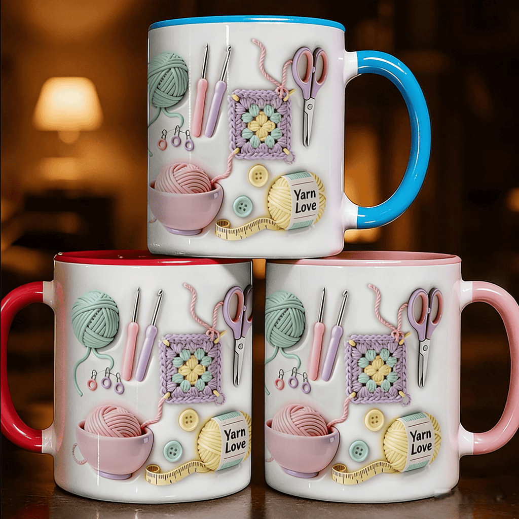 🔥LAST DAY SALE 50% OFF!!🏆Flash Sale⚡ 50K+ SOLD! Almost Gone💥Yarn Love Mug, Gift For Crafters And Creative Souls