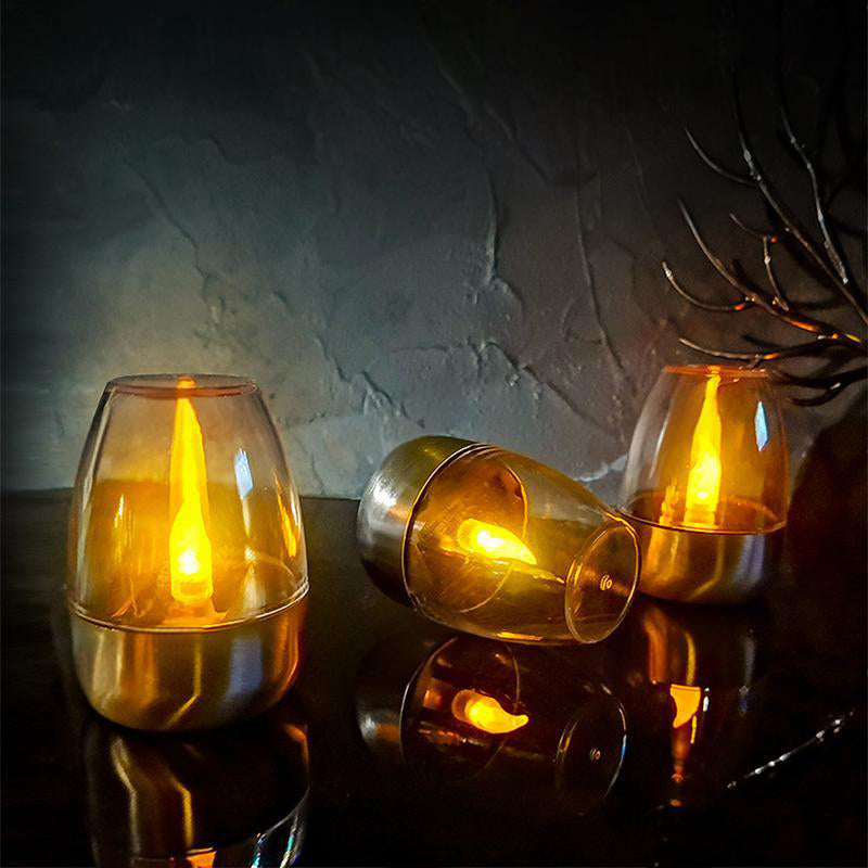 🕯️Solar Power Tea Lights Outdoor Flameless Flicker IP65 Waterproof Table Lamp LED Candles with Dusk to Dawn Sensor