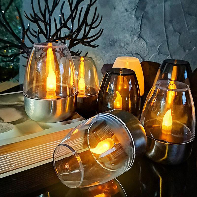 🕯️Solar Power Tea Lights Outdoor Flameless Flicker IP65 Waterproof Table Lamp LED Candles with Dusk to Dawn Sensor