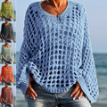💎 -50% ON WOMEN'S CASUAL SOLID COLOR CROCHET KNIT TOP! 💎 Stylish Open-Knit, Relaxed Fit & Breathable for Summer ✨