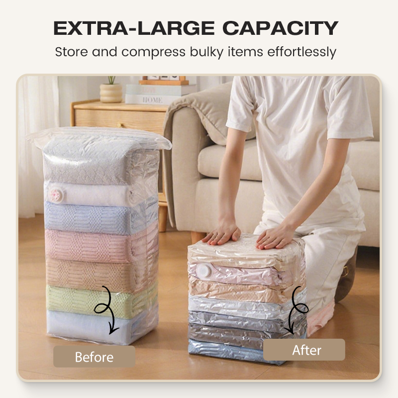⏳ Limited-Time Sale 🔥Buy 1 Get 1 Free   Pump-Free Vacuum Compression Bags, Large Size