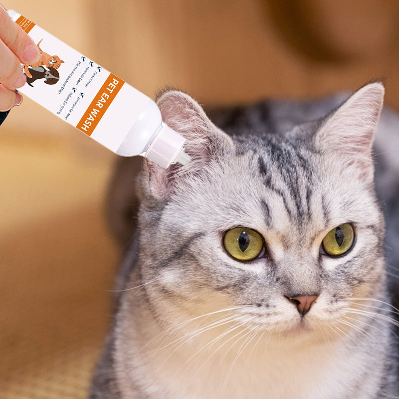 🐾 BUY 2 GET 1 FREE! ✨ Pet Ear Cleaner - Gentle Formula with Soothing Aloe for Dogs & Cats, Prevents Infections & Odor 🌿👂