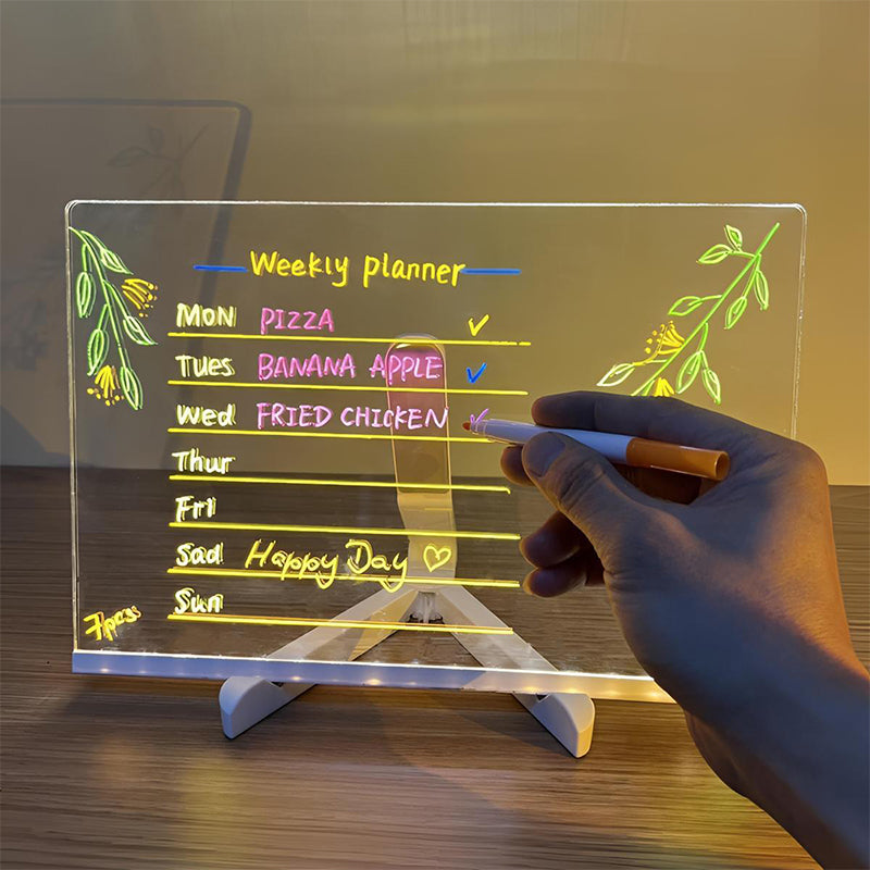 🎨 50% OFF! ✨ LIGHT-UP DRAWING BOARD - Reusable Glow-in-the-Dark Surface, Adjustable Stand for Kids' Art and Writing, Battery Powered with Stylus Included 🖍️💡