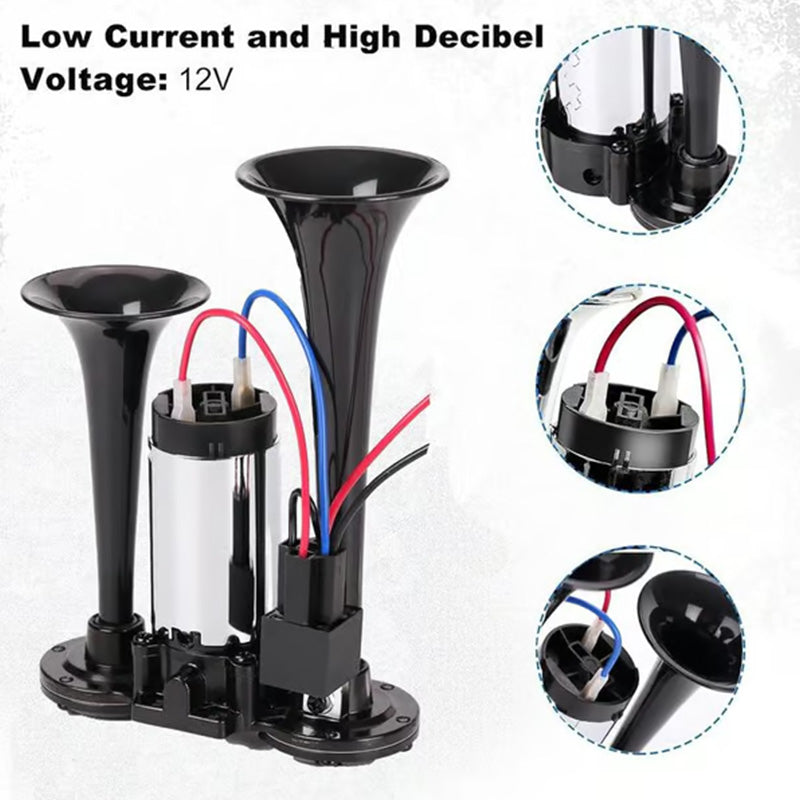 🚨 Train Air Horn 120dB – Fits Trucks, Cars & Boats | 12V/24V, Waterproof & Tool-Free Install 🚛🔊