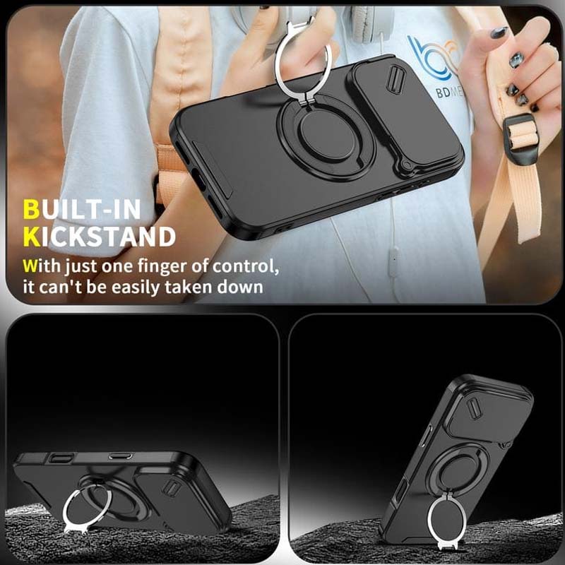 Magnetic Phone Case with Ring Stand For iPhone.airbag military protection