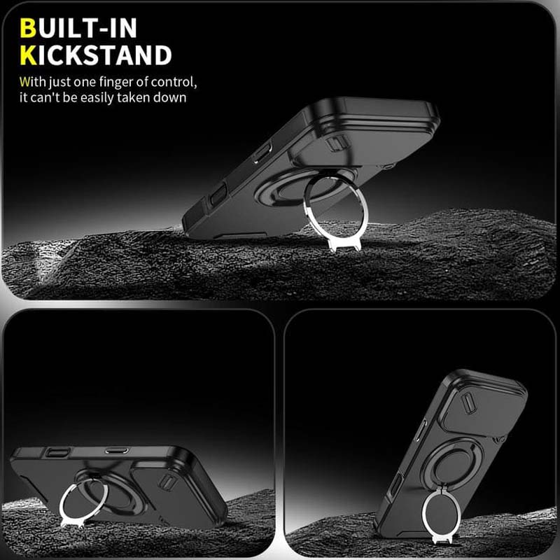 Magnetic Phone Case with Ring Stand For iPhone.airbag military protection