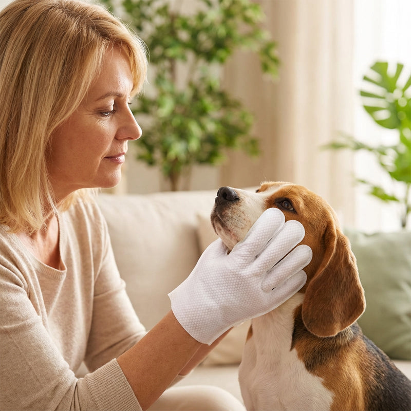 Odor-Removing Pet Grooming Gloves