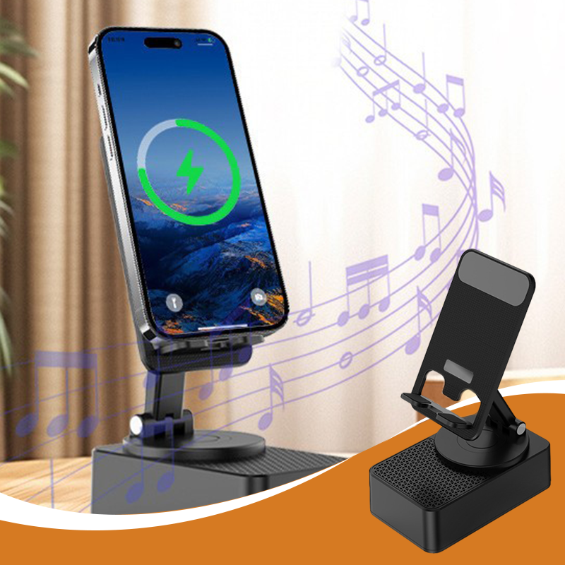 📱3-in-1 phone holder with Bluetooth speaker and power bank