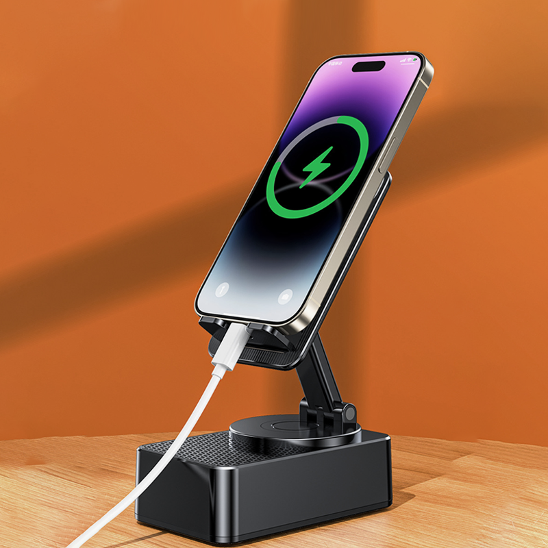 📱3-in-1 phone holder with Bluetooth speaker and power bank