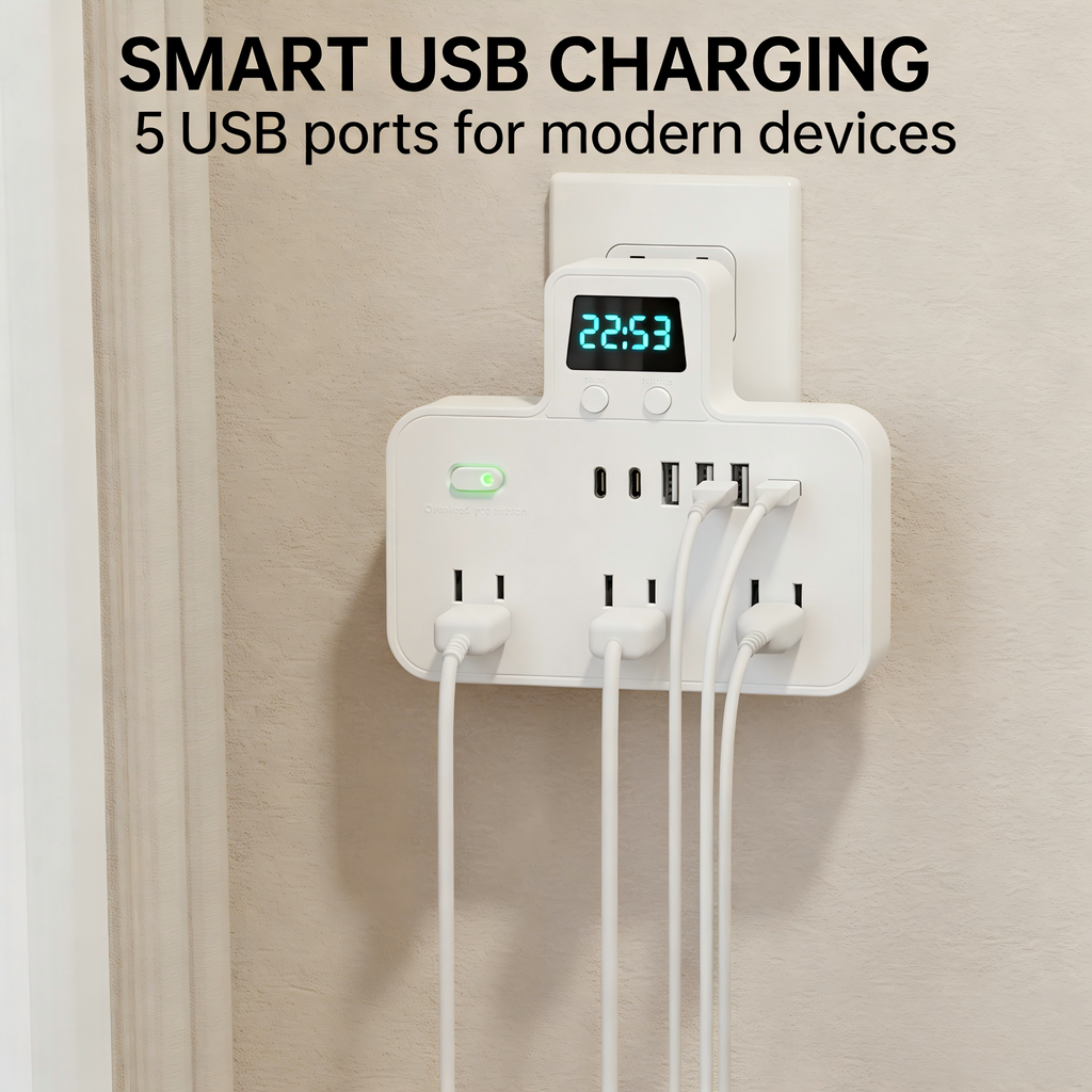 Multi-Port Outlet Extender with USB Ports