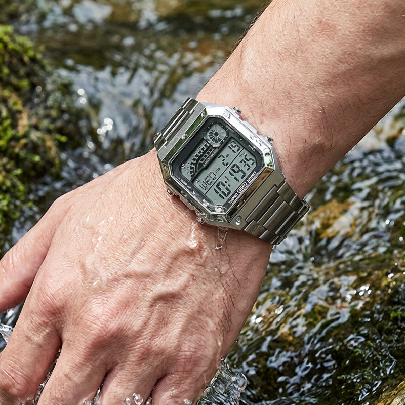 🔥Hot Sale Deals-Unisex-Digitaluhr mit quadratischem Display und Leuchtanzeige