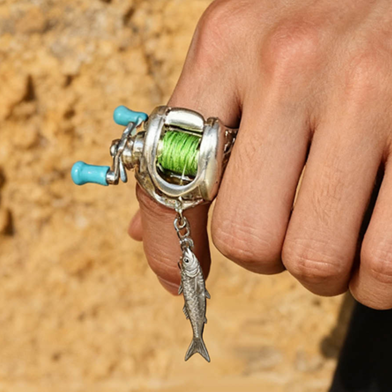 Miniature Fishing Reel Pendant Necklace