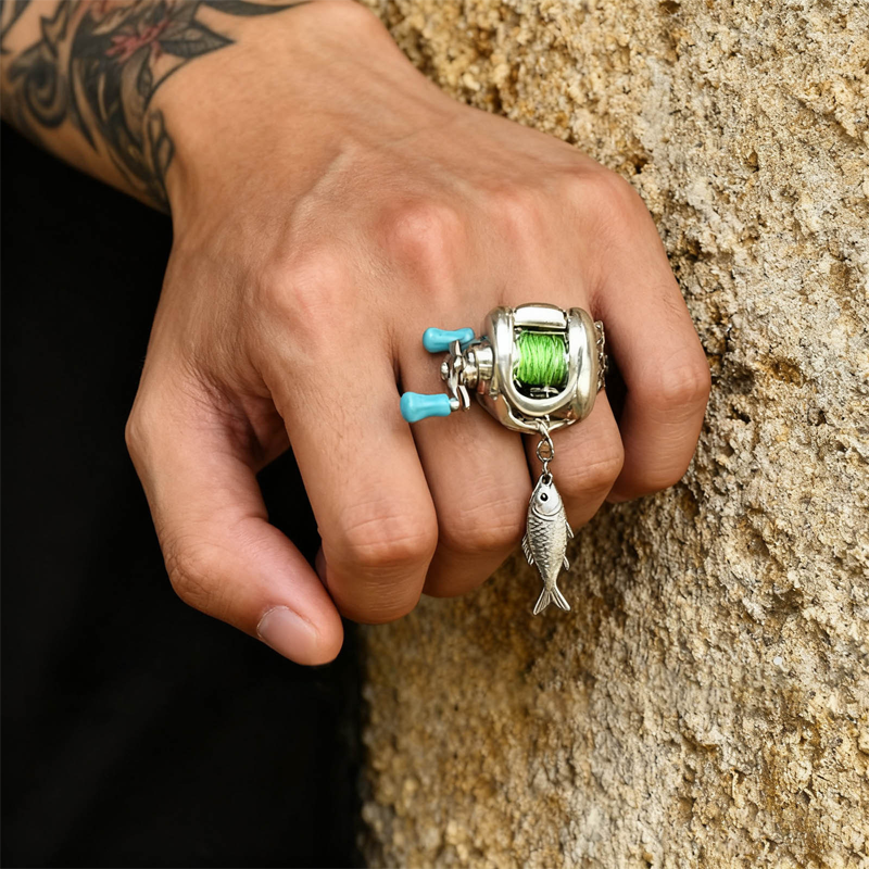 Miniature Fishing Reel Pendant Necklace