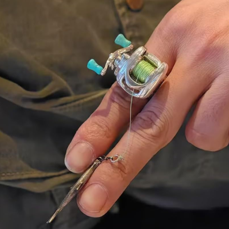 Miniature Fishing Reel Pendant Necklace