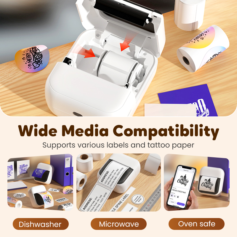 Portable Thermal Printer for Labels & Tattoo Stencils