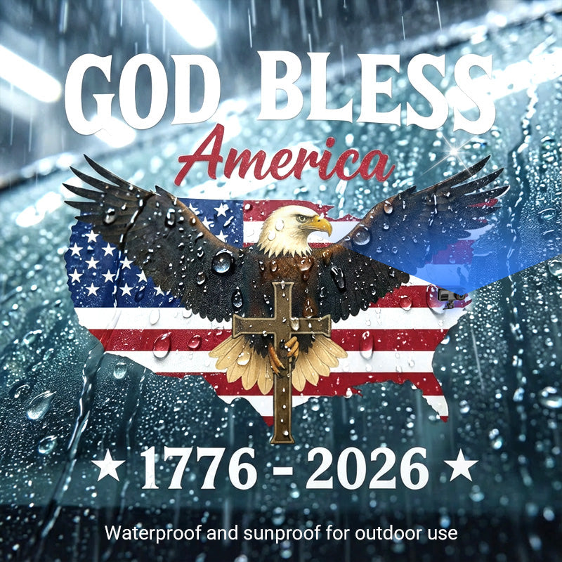 High-Quality Patriotic Eagle & Cross Decal – A Bold Symbol of Faith & Freedom 🇺🇸✝️