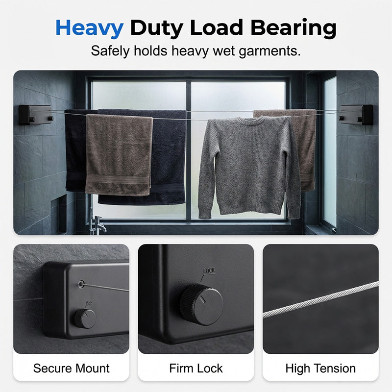 Wall-Mounted Invisible Clothesline