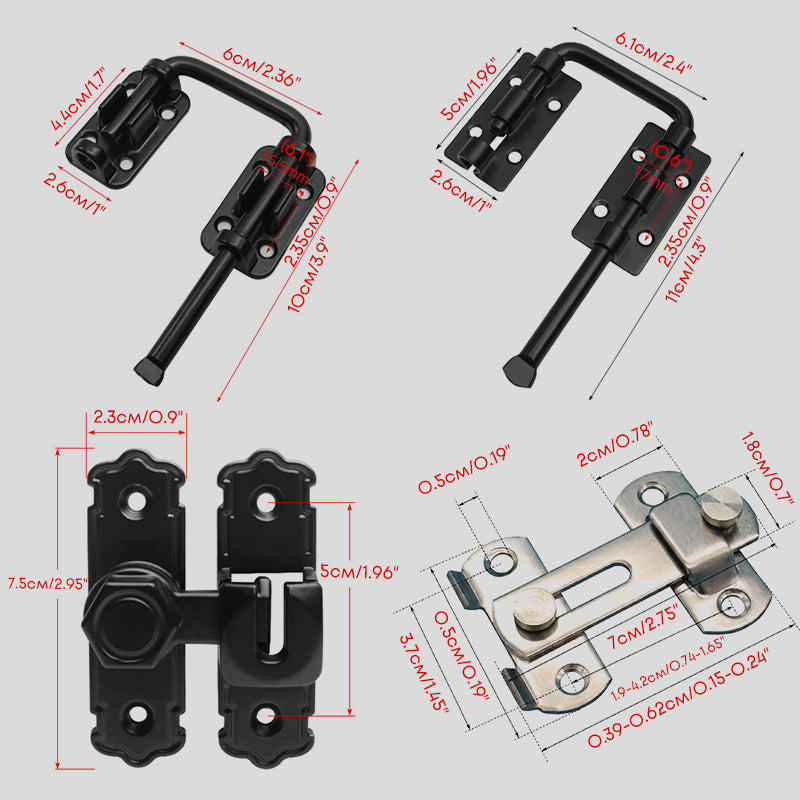 Multi-Angle Security Barrel Bolt Latch