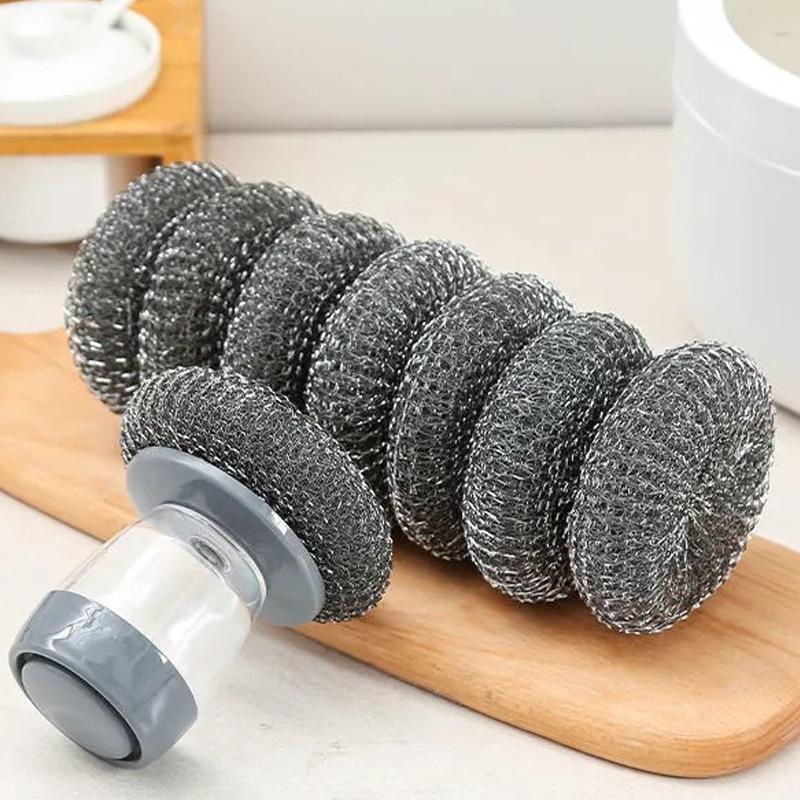 🧽 50% OFF NOW! 🍽️ Kitchen Soap Press Dispensing Palm Brush – Built-In Soap Dispenser, Ergonomic Grip & Perfect for Dishes & Pans 🧼