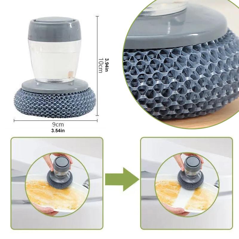 🧽 50% OFF NOW! 🍽️ Kitchen Soap Press Dispensing Palm Brush – Built-In Soap Dispenser, Ergonomic Grip & Perfect for Dishes & Pans 🧼