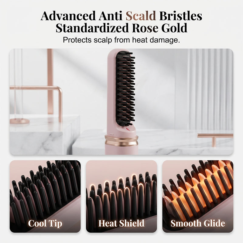 Rechargeable Cordless Heated Straightening Brush