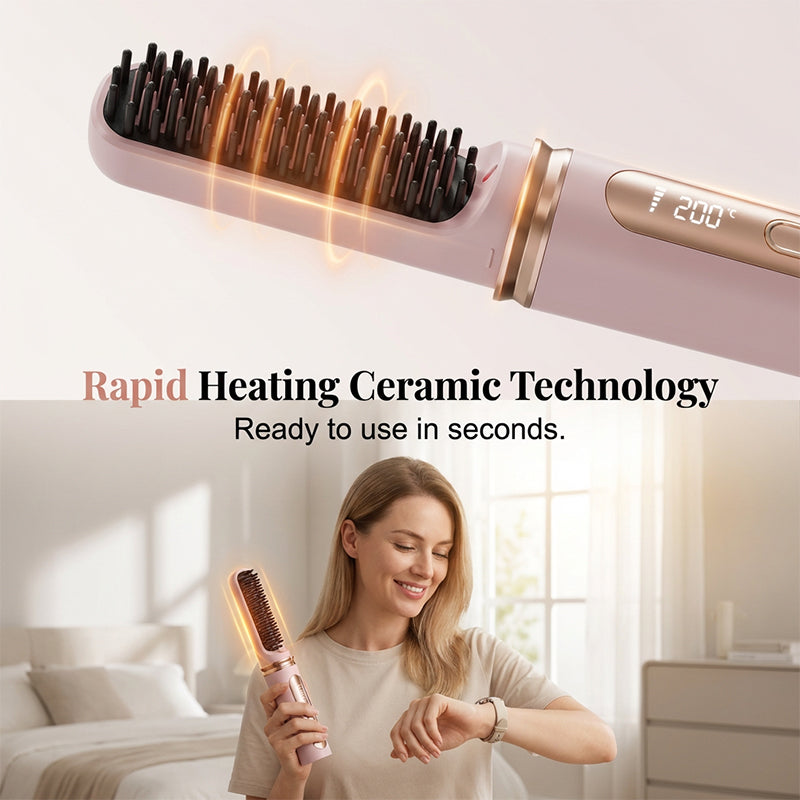 Rechargeable Cordless Heated Straightening Brush