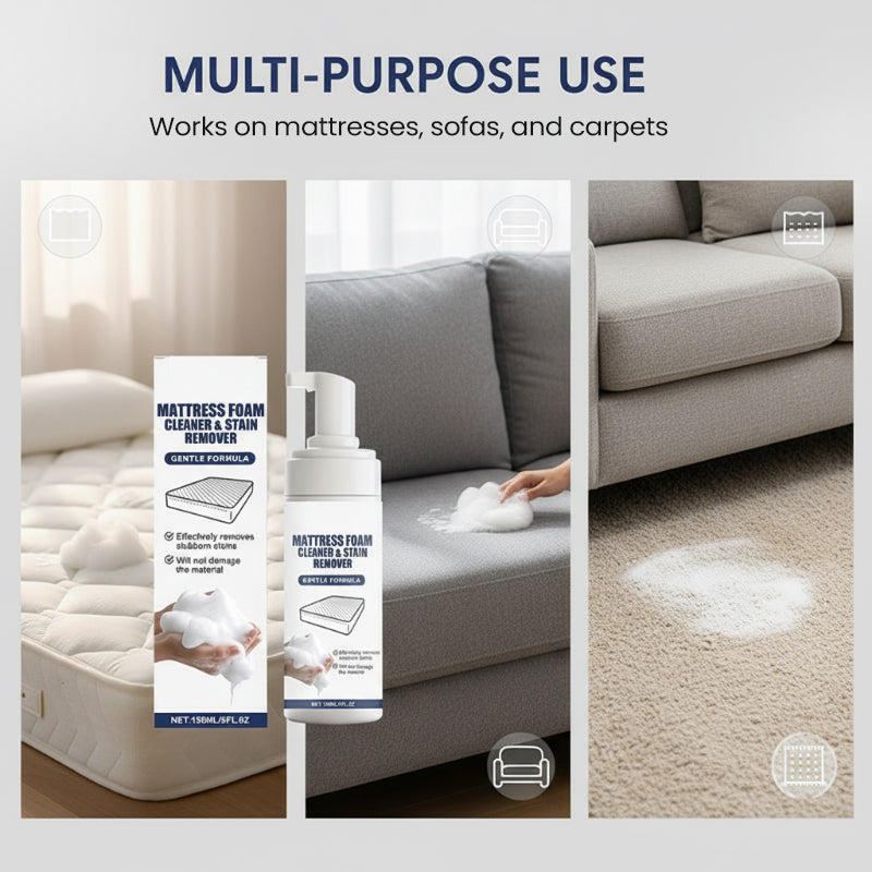 🛏️🧼 Multi-Surface Mattress Foam Cleaner – No-Rinse Stain Removal, Odor Elimination, and Antibacterial Protection – Pay on Delivery ✨✅