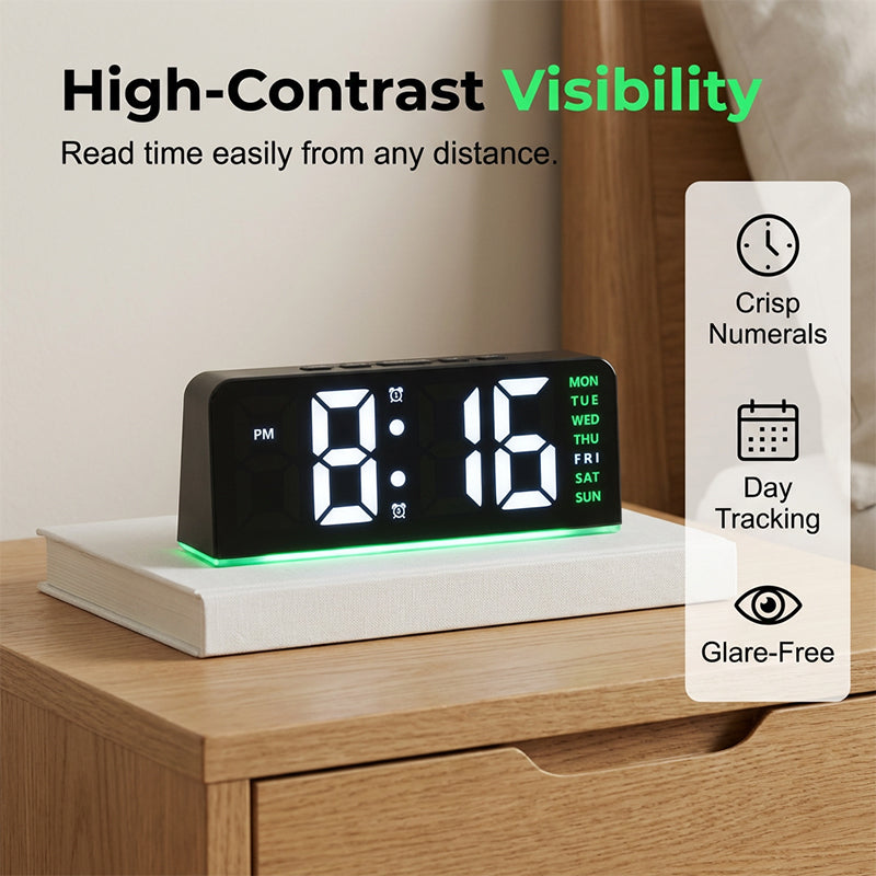 🥳2026 HOT SALE🥳💞50K+ SOLD!🌟🏠 Flash Sale 50% Off! LED Digital Alarm Clock with Ambient Light