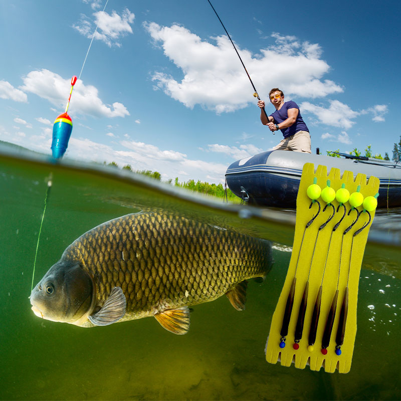 🎣 Buy 1 Get 1 Free! 🐟 High Buoyancy Fishing Hook – Floats Naturally, Sharp Carbon Steel, Set of 5 ✨
