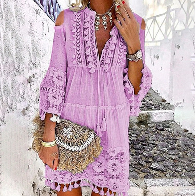 ⏳Limited-time 50% off⏰Women's Loose Cotton Linen Embroidered Dress🌸👗