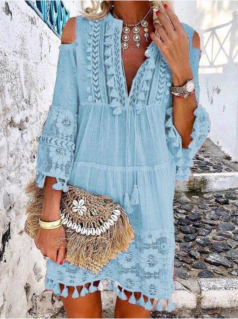 ⏳Limited-time 50% off⏰Women's Loose Cotton Linen Embroidered Dress🌸👗