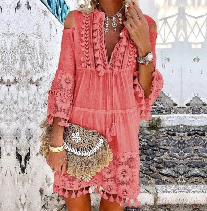 ⏳Limited-time 50% off⏰Women's Loose Cotton Linen Embroidered Dress🌸👗