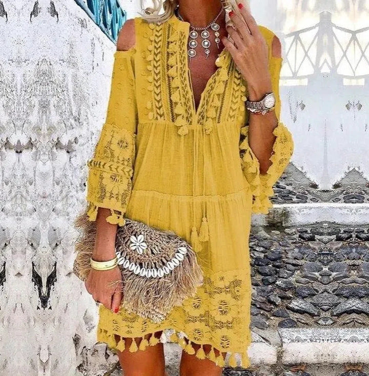 ⏳Limited-time 50% off⏰Women's Loose Cotton Linen Embroidered Dress🌸👗