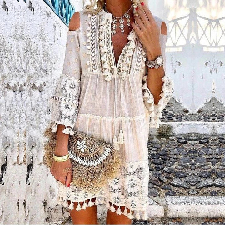 ⏳Limited-time 50% off⏰Women's Loose Cotton Linen Embroidered Dress🌸👗