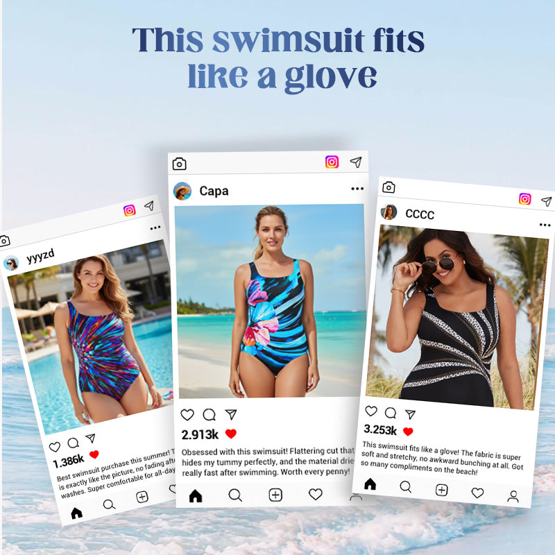 🏖️Summer Hot Sale 🩱50K+ SOLD!🌊Fashion Printed One-Piece Swimsuit | Soft Stretch Fabric & Ruching Detail for an Instant Slimming Look