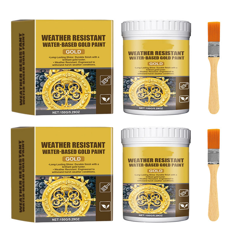 🥳2026 HOT SALE🥳💞50K+ SOLD!🏠✨ 50% OFF! Weather Resistant Gold Paint – Water‑based, brilliant shine. Safe for metal, wood & stone. Lasts rain or shine! 🖌️💛