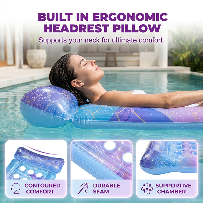 🏖️Summer Hot Sale 50% OFF🌼- Inflatable Floating Lounge Chair with Holes